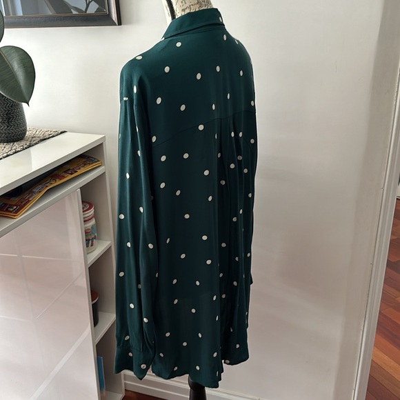 Top Shop Green Dot bottom down shirt - US12 - Picture 2 of 5